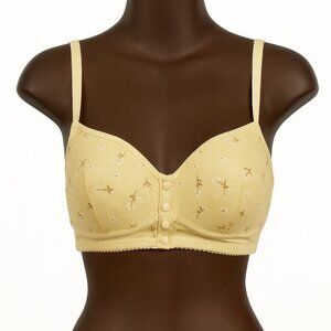 Floral Button-Front Bra in Cream
